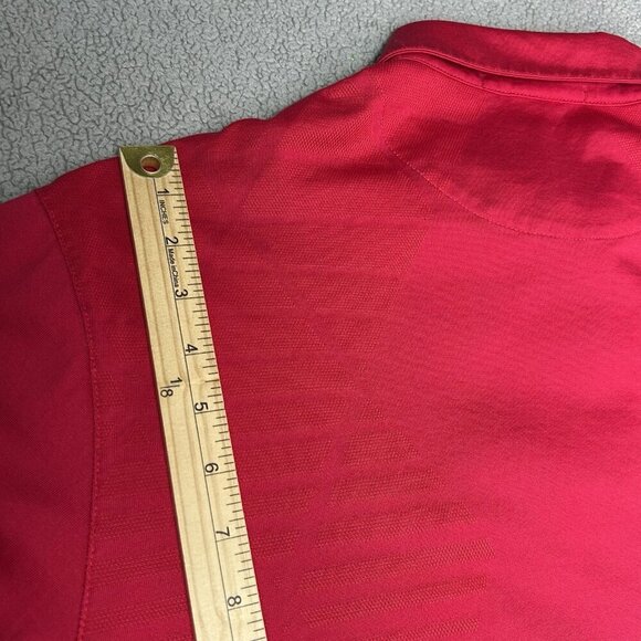 Nike Tiger Woods Polo Shirt Mens Large Red Dri Fit Embroidered Bird Golf Stretch - Picture 10 of 14